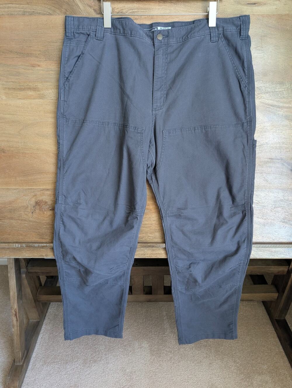 NWT Carhartt Canvas Pants Men 42x32 Shadow Gray Rugged Flex Relaxed Fit BN2802-M